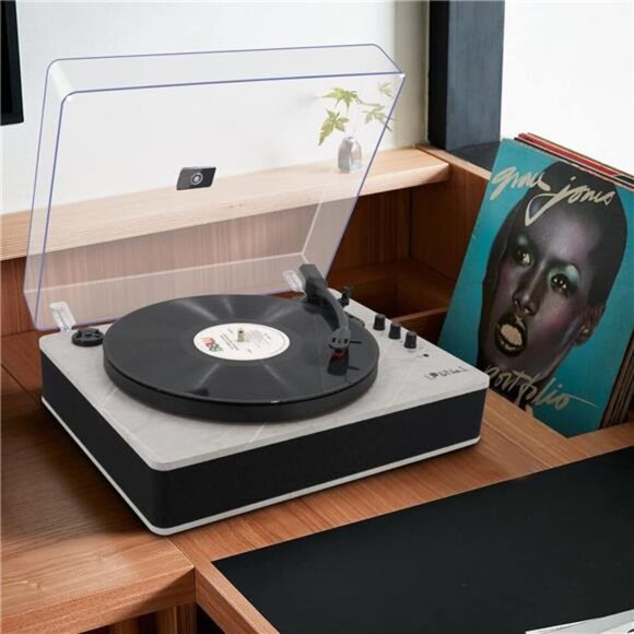 Record Player wirelessTurntable with Built-in Speakers and USB Play&Recording - Picture 4 of 6